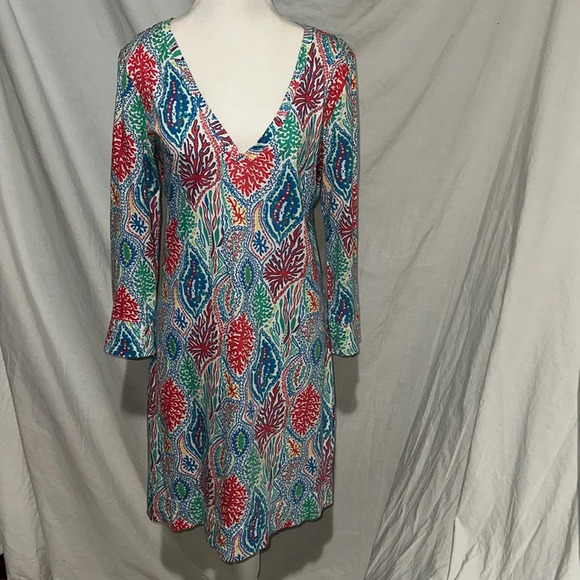 Lilly Pulitzer Dresses & Skirts - colorful Lilly Pulitzer coral reef pieces v neck dress size medium